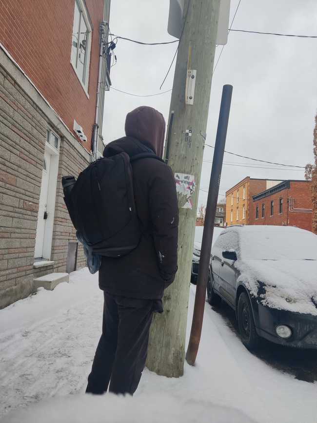 person standing outdoors in the winter