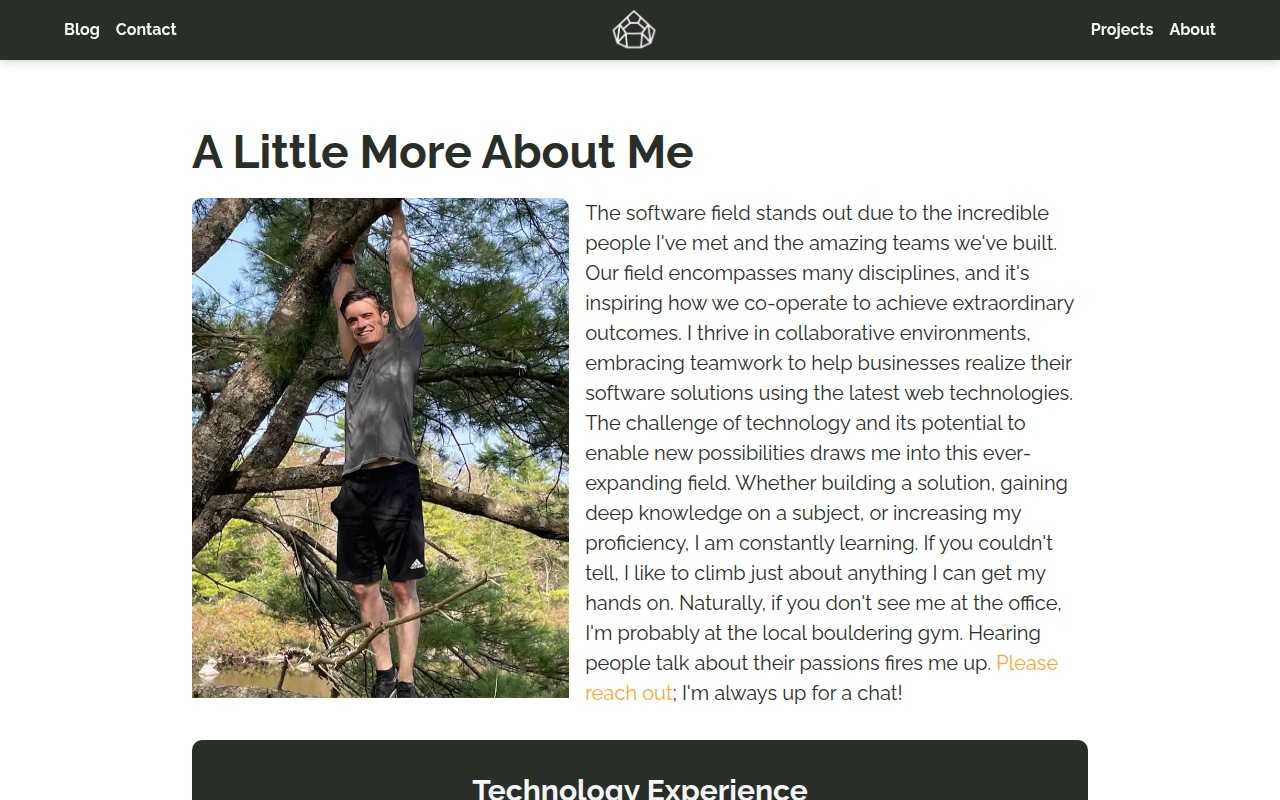 Portfolio site about page